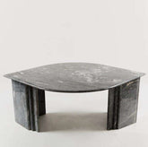 Vintage Grey Marble Leaf Shape Coffee Table Living Room Stone Furniture